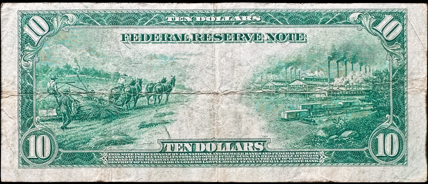 1914 $10 Federal Reserve Note - Large Size
