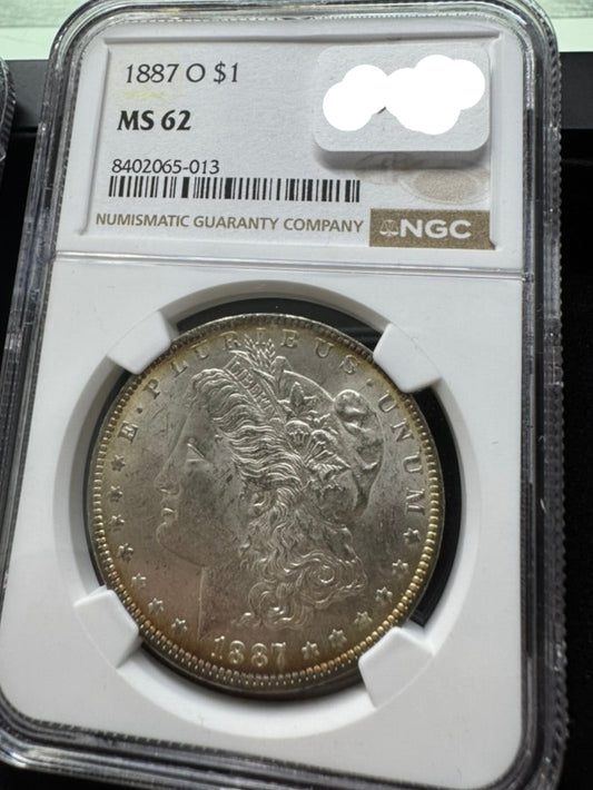 1887-O Morgan Silver $1 - NGC MS62