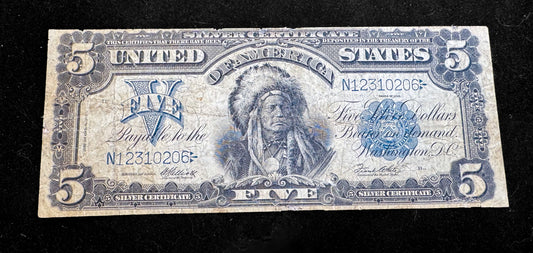 1899 $5 Silver Certificate - Chief Note